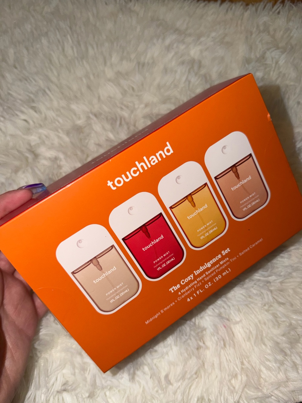 FINAL PRICE NWB Touchland Special Edition Cozy Indulgence Hand Sanitizer 4 Set